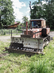 Old tractor bulldozer.
