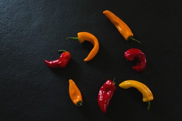 Yellow and red chili pepper