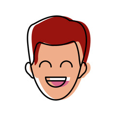 Man smiling cartoon icon vector illustration graphic design