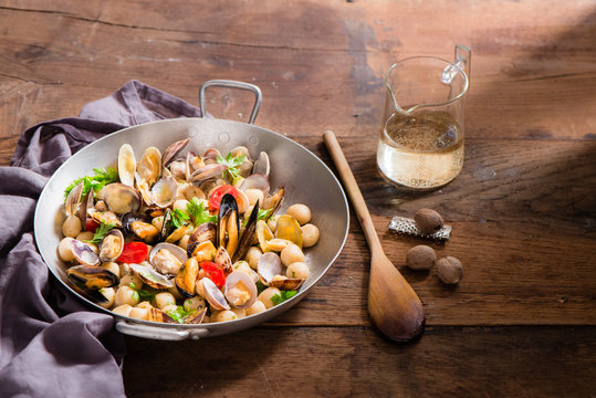 Gnocchi with mussels and clams