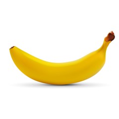 realistic banana isolated on white background. Vector illustration