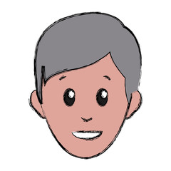 Man smiling cartoon icon vector illustration graphic design