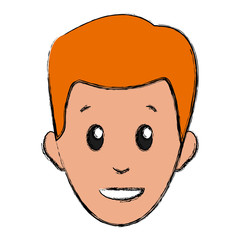 Man smiling cartoon icon vector illustration graphic design