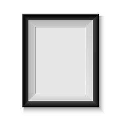 Realistic picture frame isolated on white background, for your presentations. Vector illustration