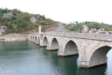 Fototapeta premium The bridge on the river Drina in the town of Visegrad in Bosnia and Herzegovina