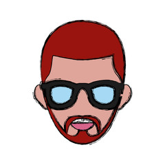 Man smiling cartoon icon vector illustration graphic design