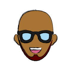 Man smiling cartoon icon vector illustration graphic design