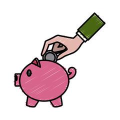 Piggy money savings icon vector illustration graphic design