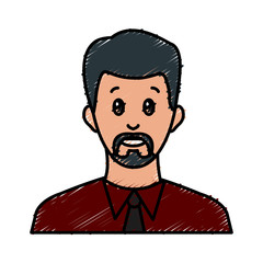 Businessman avatar cartoon icon vector illustration graphic design