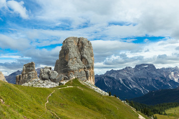 Fototapeta na wymiar Cinque Torri cliffs, Five Towers , Dolomites, Italy