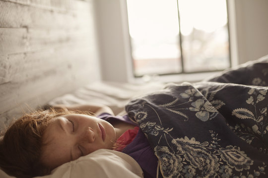 Lazy girl sleeps late