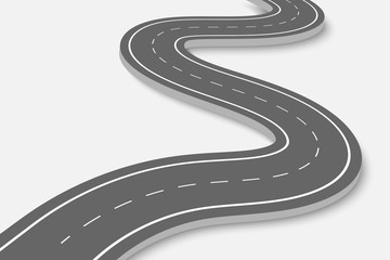Winding Road Isolated Transparent Special Effect. Road way location infographic template