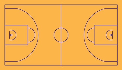 Basketball court vector illustration with lines © magr80