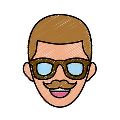 Man smiling cartoon icon vector illustration graphic design