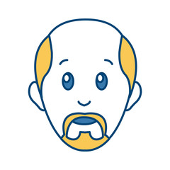 Man smiling cartoon icon vector illustration graphic design