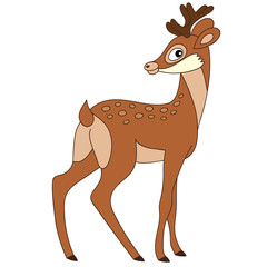 Fototapeta premium Vector Cute Cartoon Deer