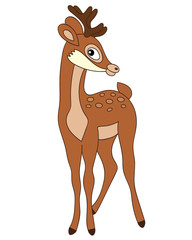 Vector Cute Cartoon Deer