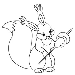 Vector Cute Cartoon Squirrel
