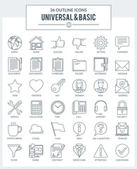Outline icons of Basic