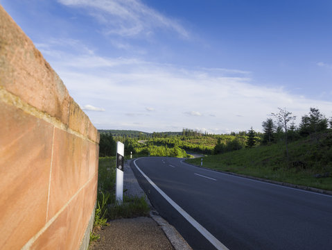 view of a  curving road in the Black Forest Region  ( B500 )