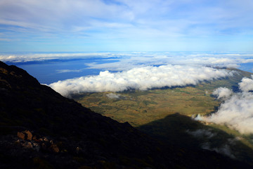 Naklejka premium Pico volcano (2351m) on Pico Island, Azores, Portugal, Europe
