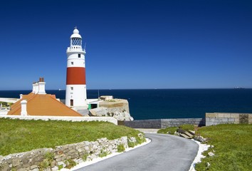 Fototapeta na wymiar Trinity House Lighthouse in Gibraltar (Point Europa)