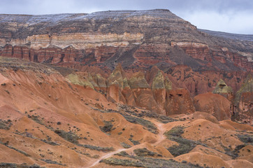 Red valley in Cappadocia, Turkey