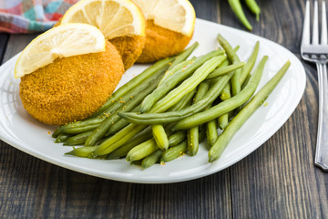 Green Bean and fish burger