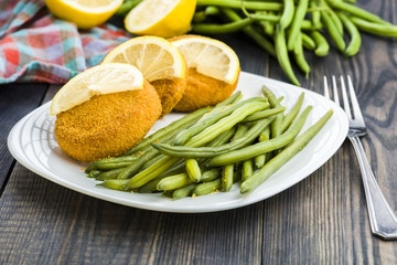 Green Bean and fish burger