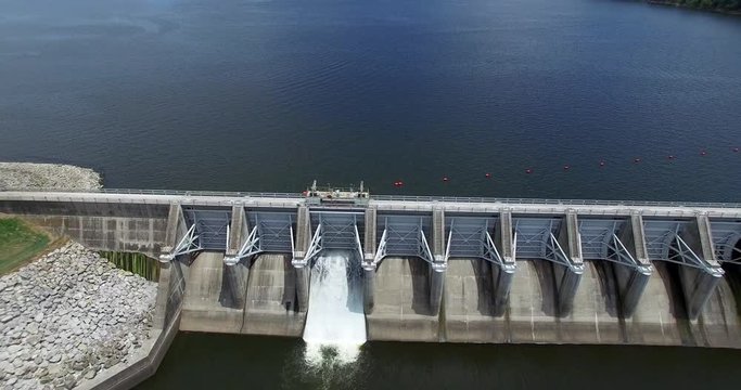 Aerial footage of robert s kerr dam 4k