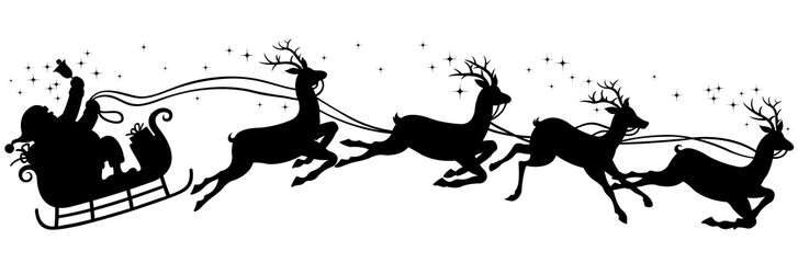 santa's sleigh silhouette