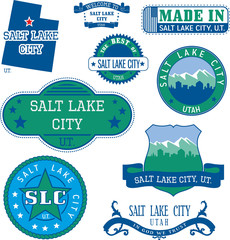 generic stamps and signs of Salt Lake City, UT