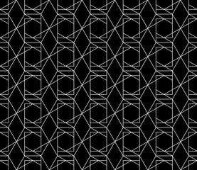 Vector seamless geometric pattern with editable weight of stroke