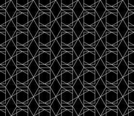 Fototapeta premium Vector seamless geometric pattern with editable weight of stroke