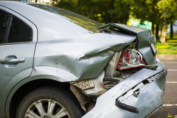 car accident damaged on the road car crash accident on street, damaged automobiles