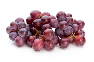 Ripe red grape isolated on white.