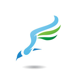 Abstract Symbol of Long Wing Bird Icon