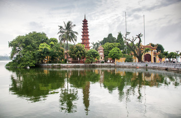 pagoda of Tran Quoc temple in Hanoi, Vietnam