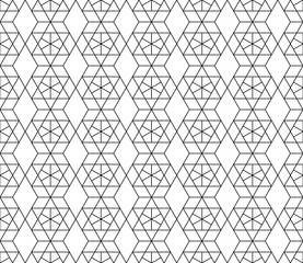 Naklejka premium Vector seamless geometric pattern with editable weight of stroke