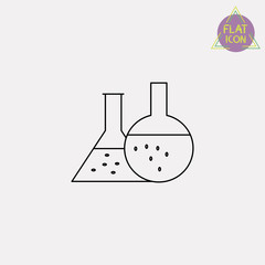 laboratory flasks medicine line icon