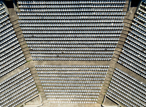Empty white seats