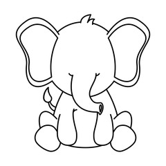 cute elephant character icon