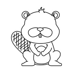 cute beaver character icon