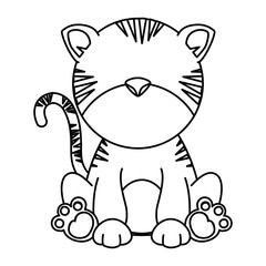 cute tiger character icon