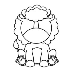 cute lion character icon