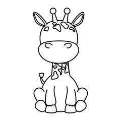 Fototapeta na wymiar cute giraffe character icon