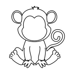 cute monkey character icon