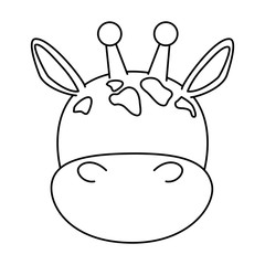 cute giraffe character icon