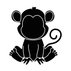 cute monkey character icon