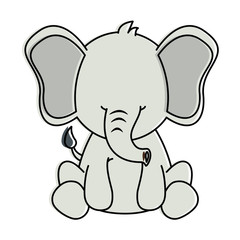 cute elephant character icon